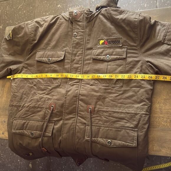 NWT Mens Winter Jacket Military Cargo Bomber Hooded Tactical Zip Sherpa - Picture 9 of 13